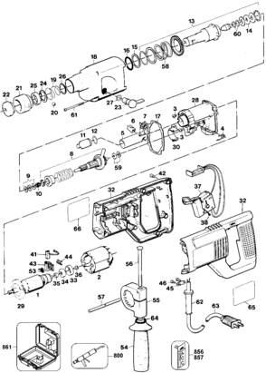 Default Diagram and Parts List for 5054-BDK Type 100 Black and Decker Boring Machine